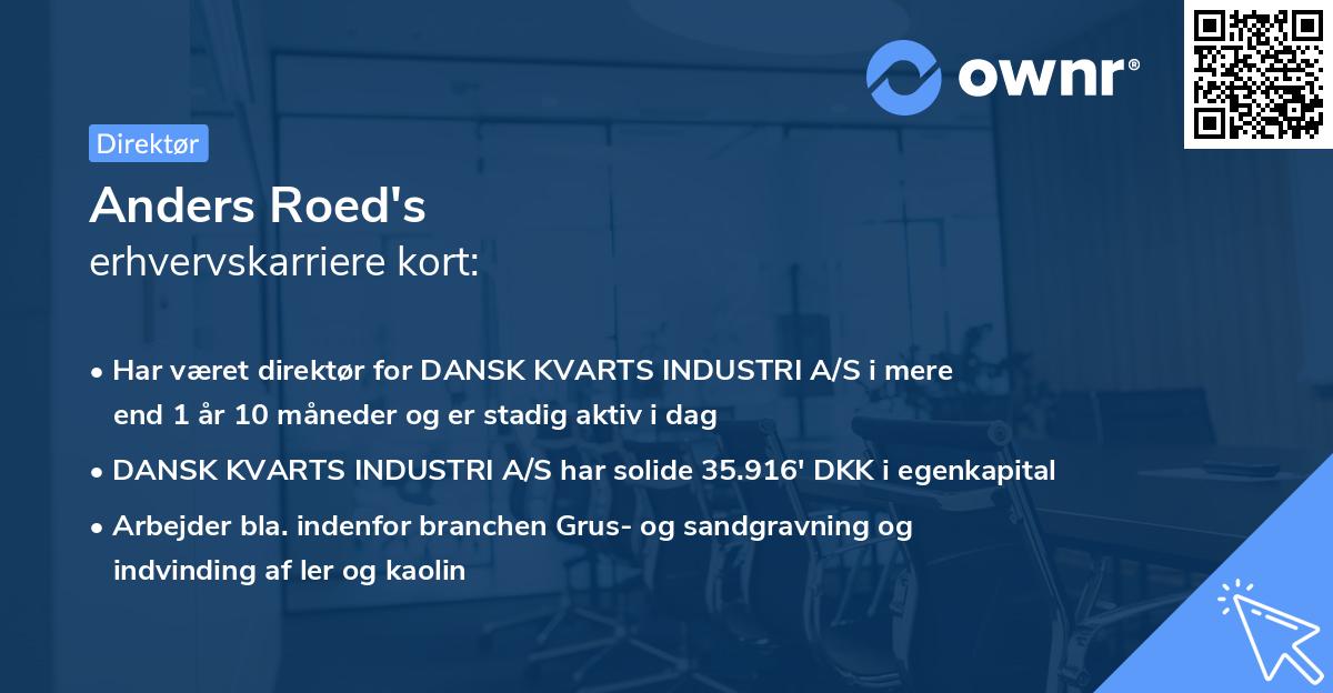 Anders Roed's erhvervskarriere kort