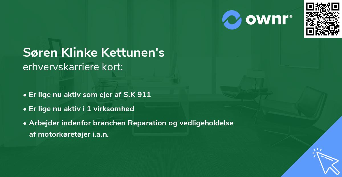 Søren Klinke Kettunen's erhvervskarriere kort
