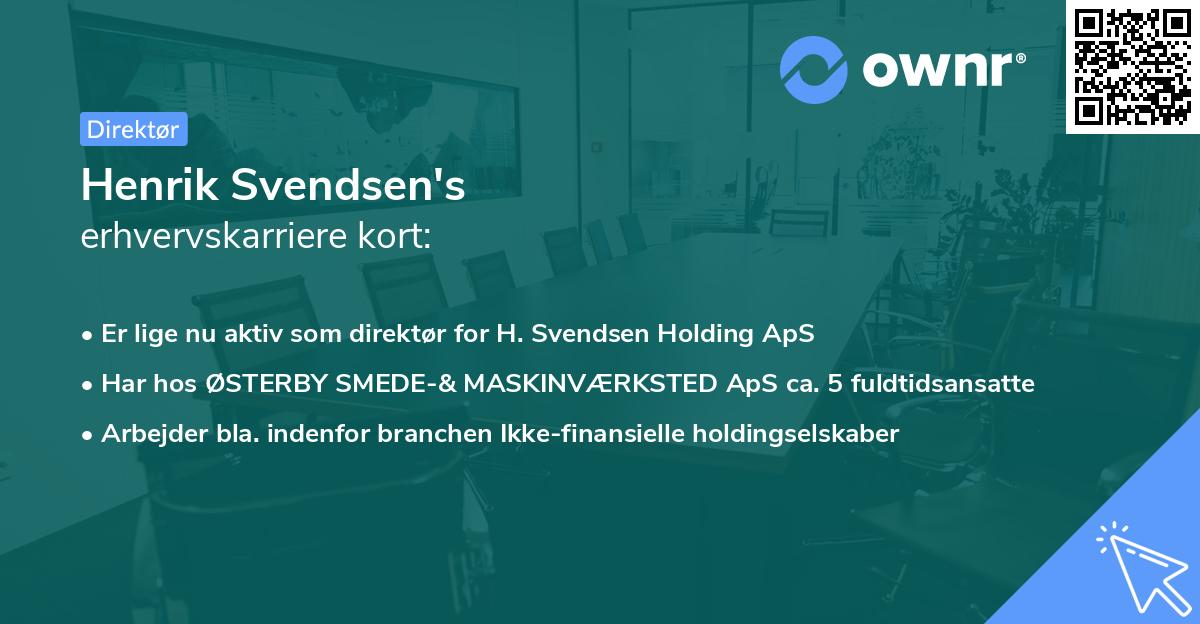 Henrik Svendsen's erhvervskarriere kort