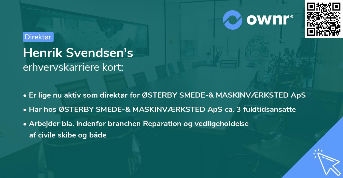 Henrik Svendsen's erhvervskarriere kort