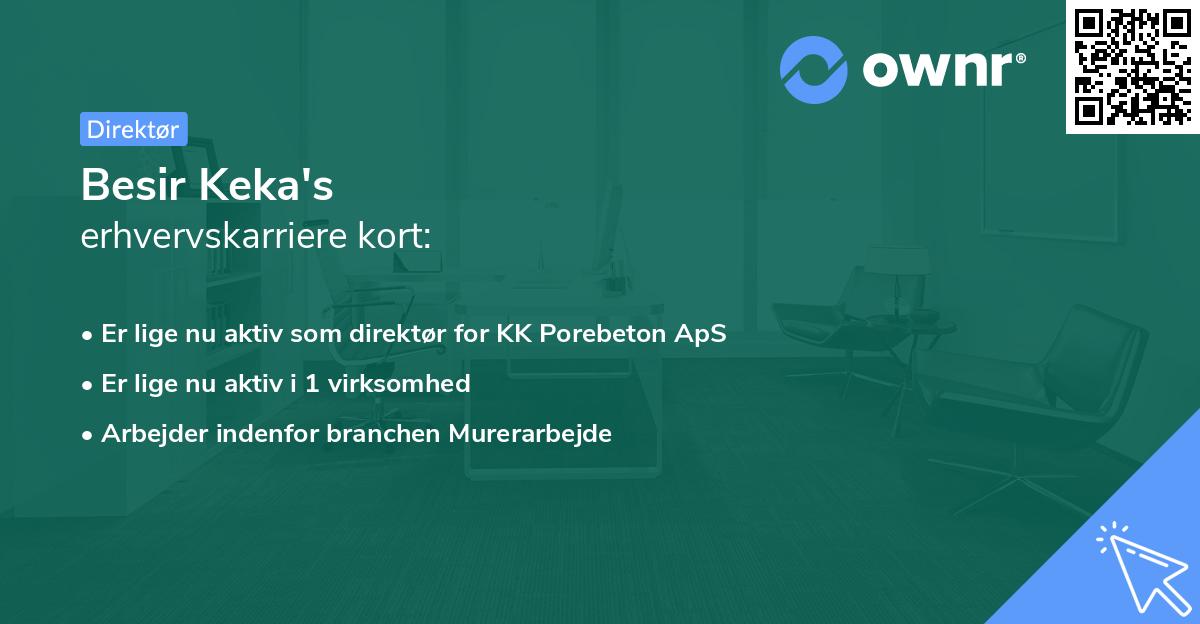 Besir Keka's erhvervskarriere kort