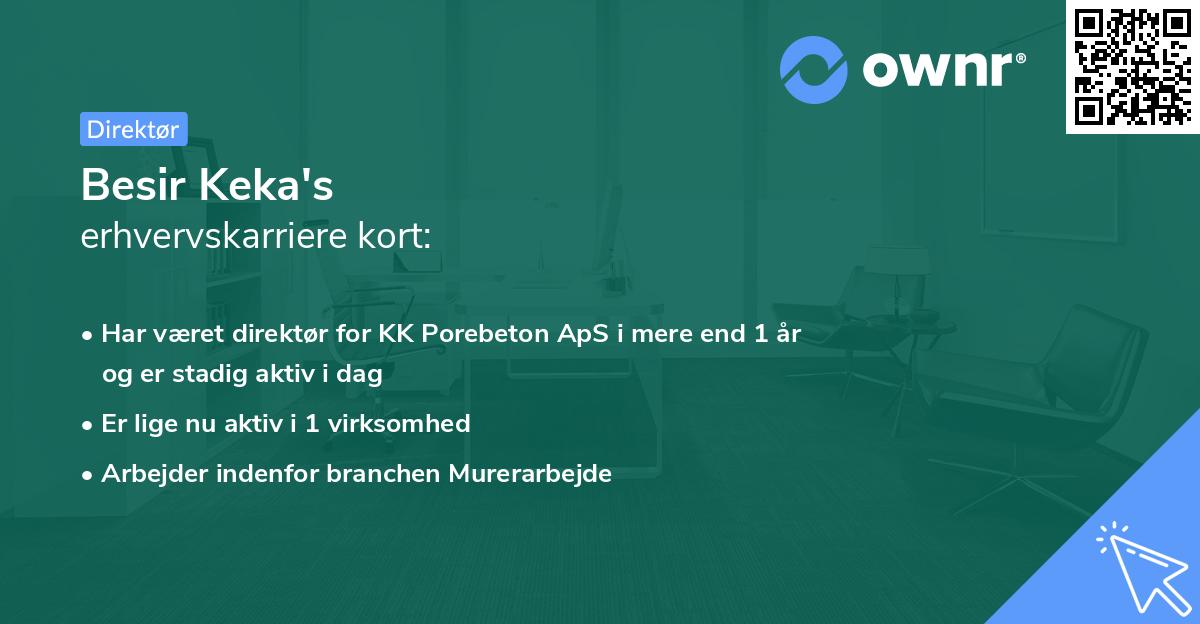 Besir Keka's erhvervskarriere kort