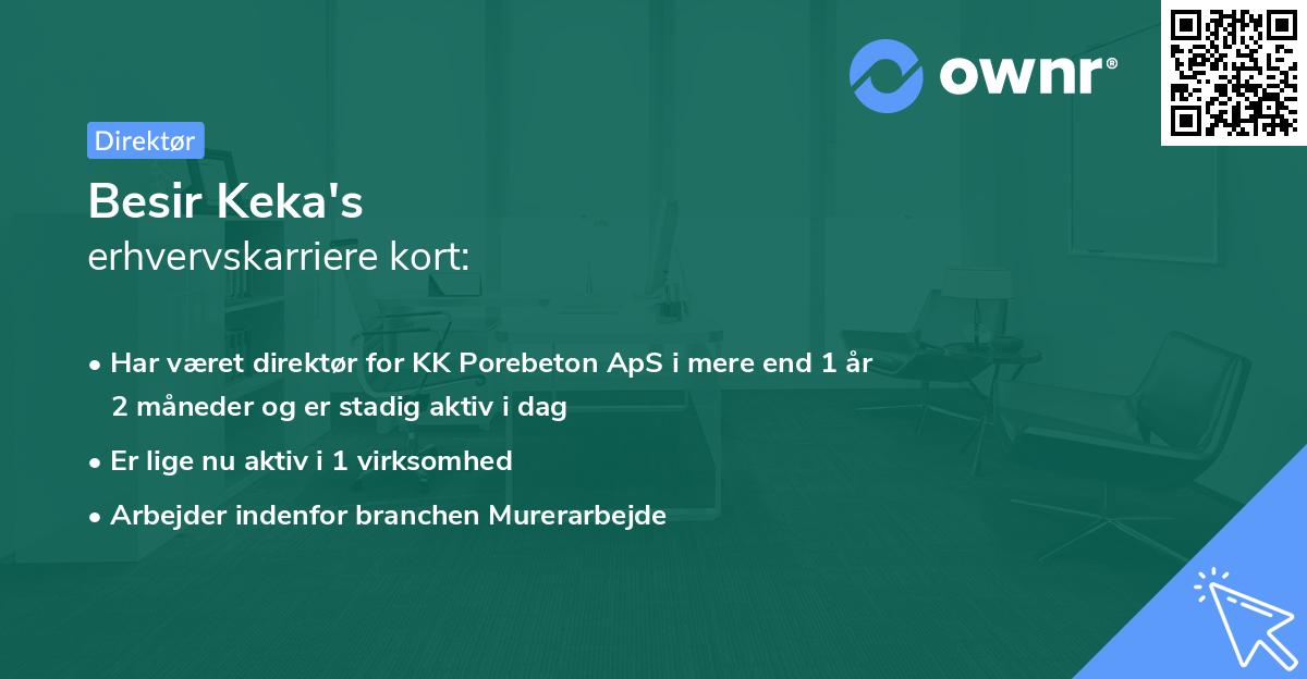 Besir Keka's erhvervskarriere kort