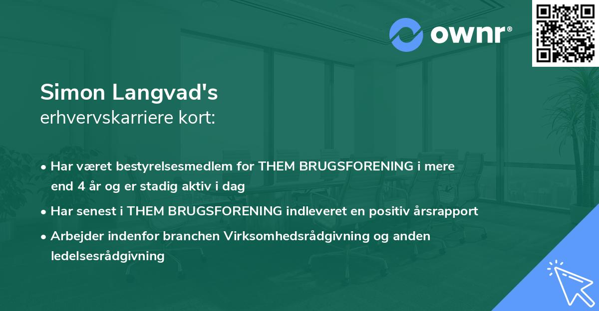 Simon Langvad's erhvervskarriere kort