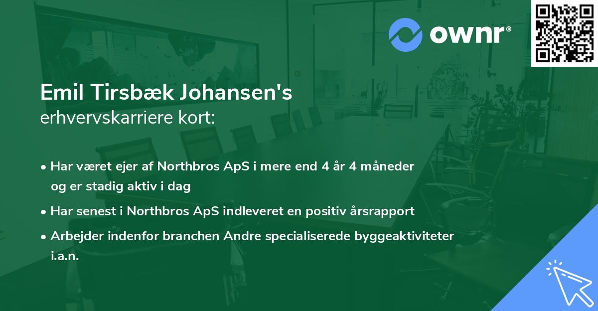 Emil Tirsbæk Johansen's erhvervskarriere kort