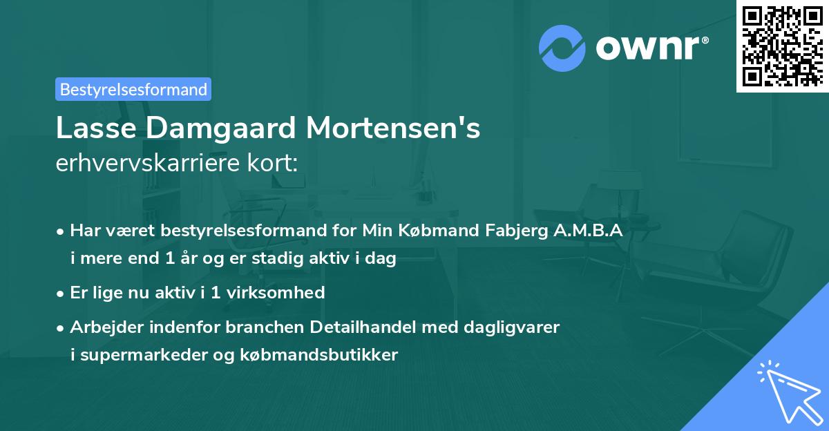 Lasse Damgaard Mortensen's erhvervskarriere kort