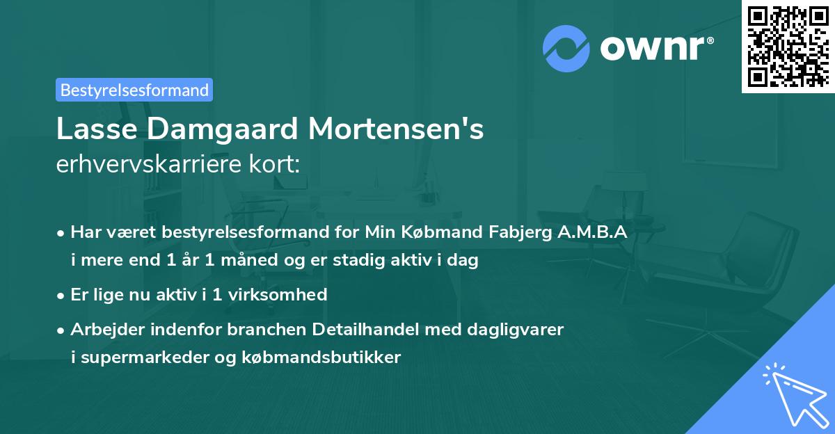 Lasse Damgaard Mortensen's erhvervskarriere kort