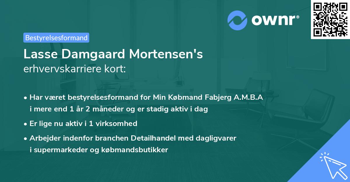 Lasse Damgaard Mortensen's erhvervskarriere kort