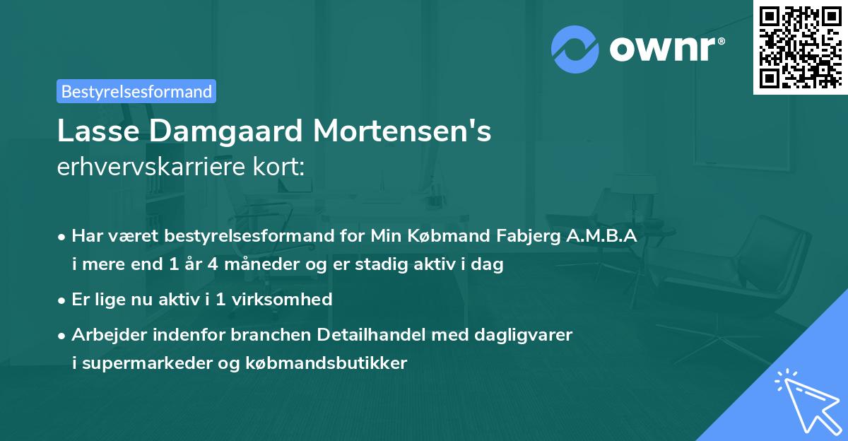 Lasse Damgaard Mortensen's erhvervskarriere kort