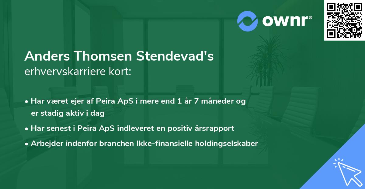 Anders Thomsen Stendevad's erhvervskarriere kort