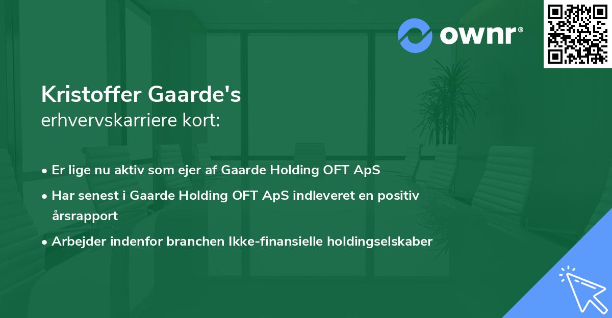 Kristoffer Gaarde's erhvervskarriere kort