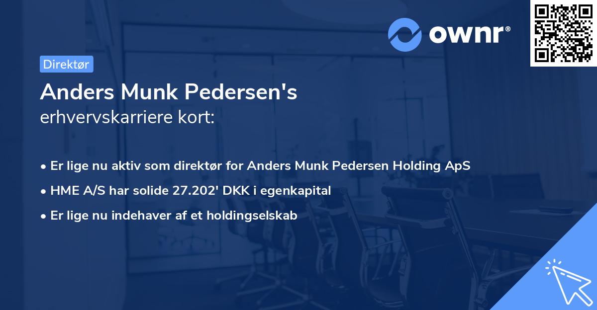 Anders Munk Pedersen's erhvervskarriere kort