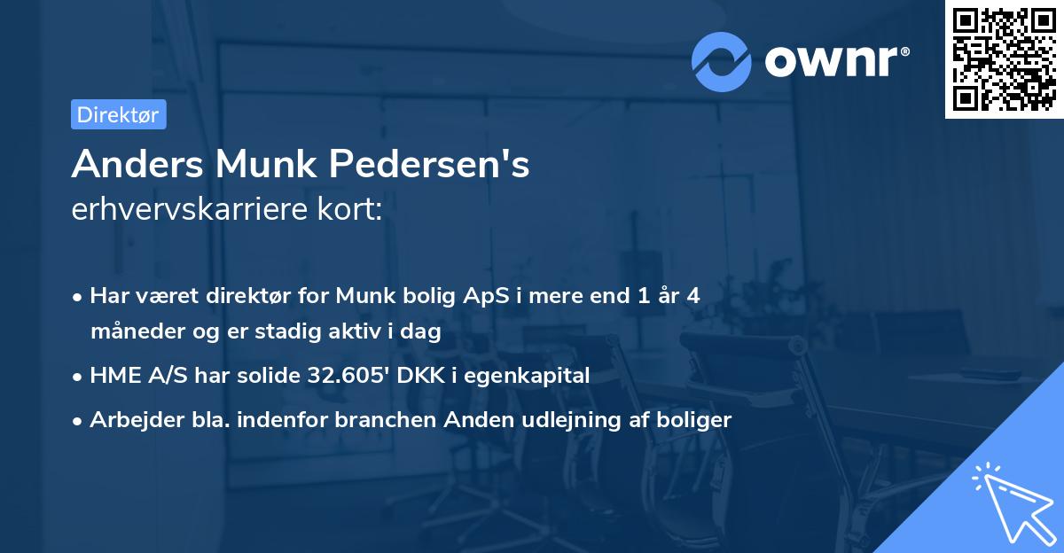 Anders Munk Pedersen's erhvervskarriere kort
