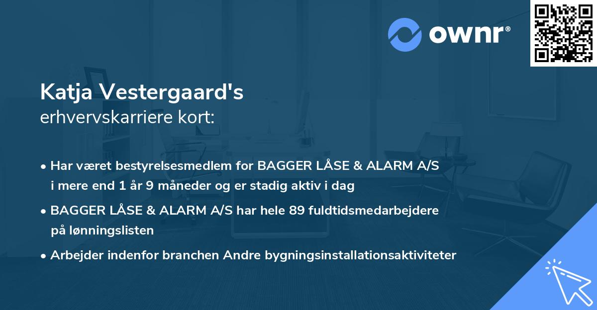 Katja Vestergaard's erhvervskarriere kort