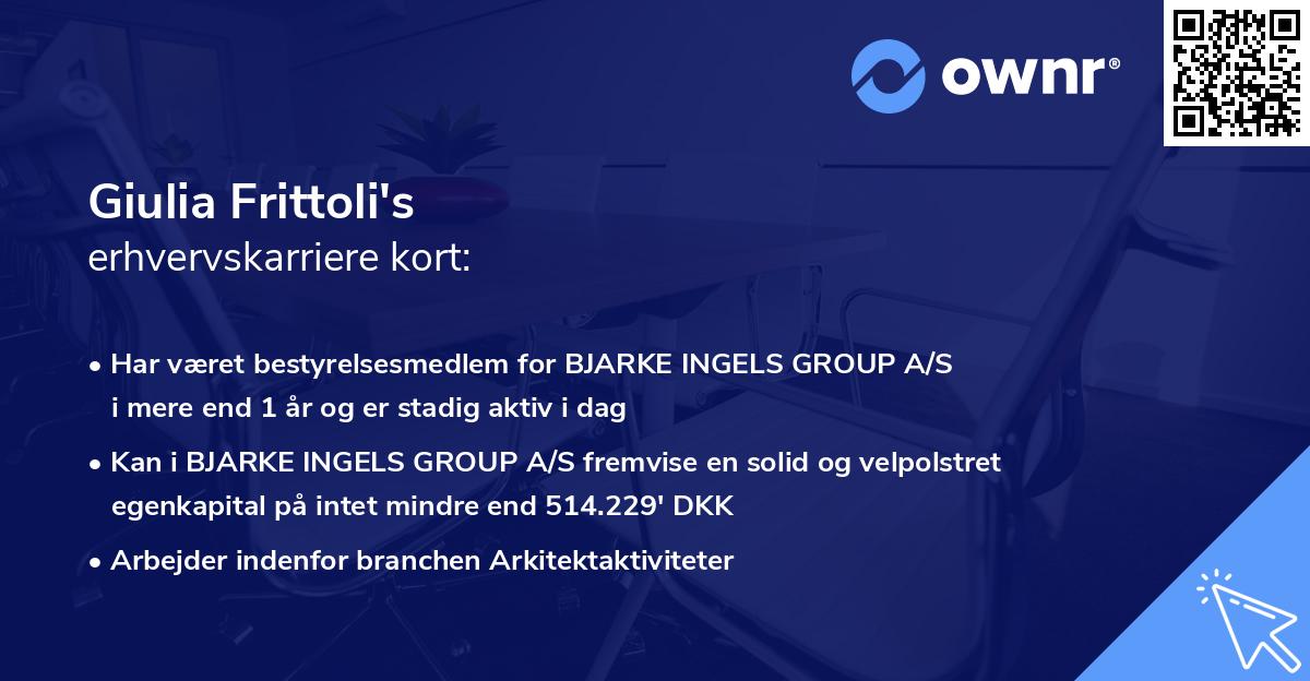 Giulia Frittoli's erhvervskarriere kort