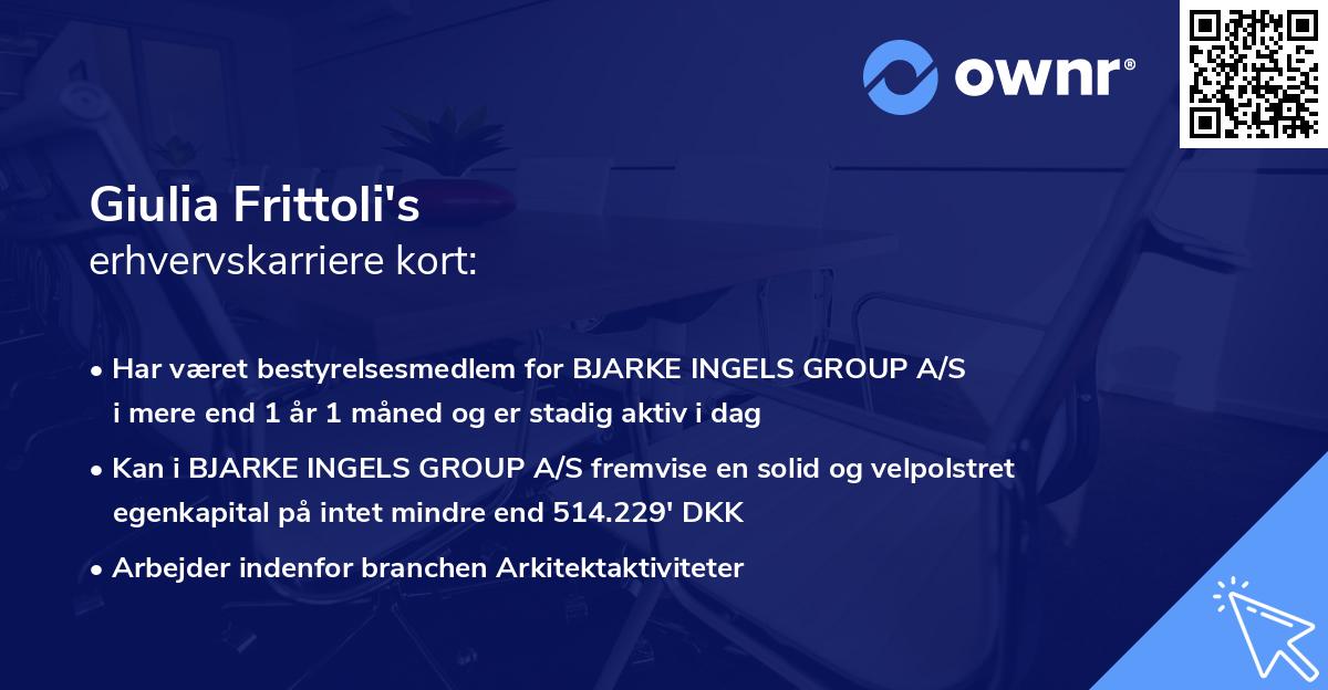 Giulia Frittoli's erhvervskarriere kort