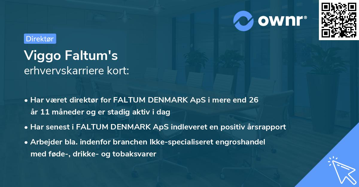 Viggo Faltum's erhvervskarriere kort