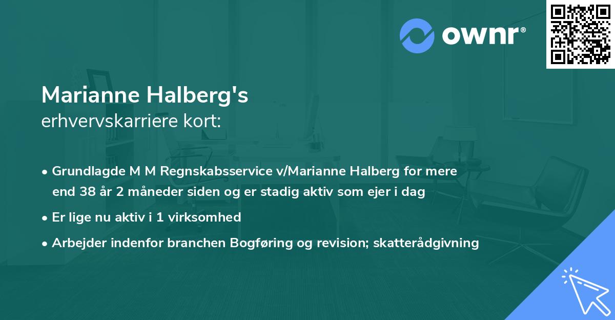 Marianne Halberg's erhvervskarriere kort