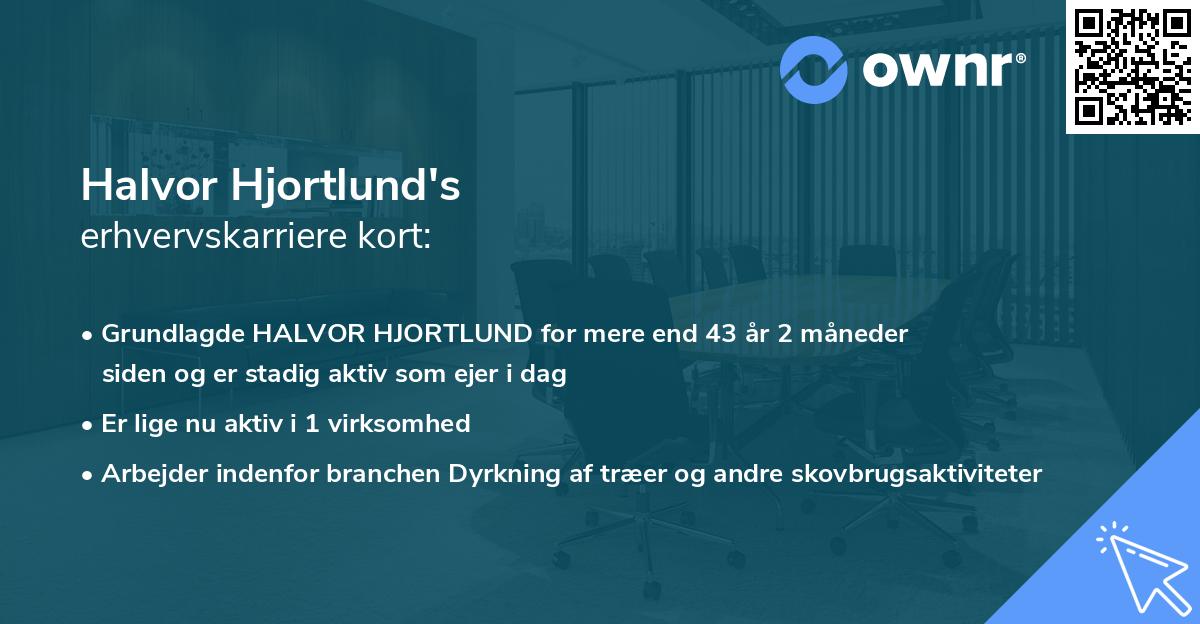 Halvor Hjortlund's erhvervskarriere kort