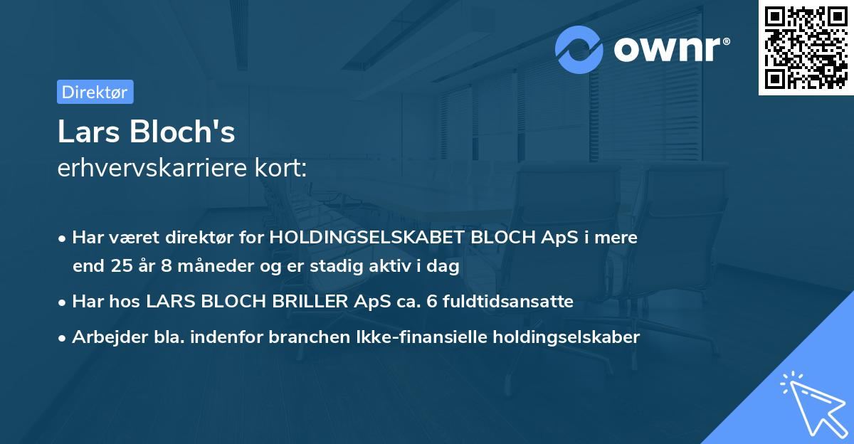 Lars Bloch's erhvervskarriere kort