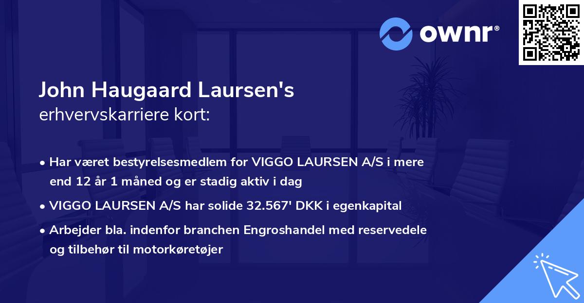 John Haugaard Laursen's erhvervskarriere kort