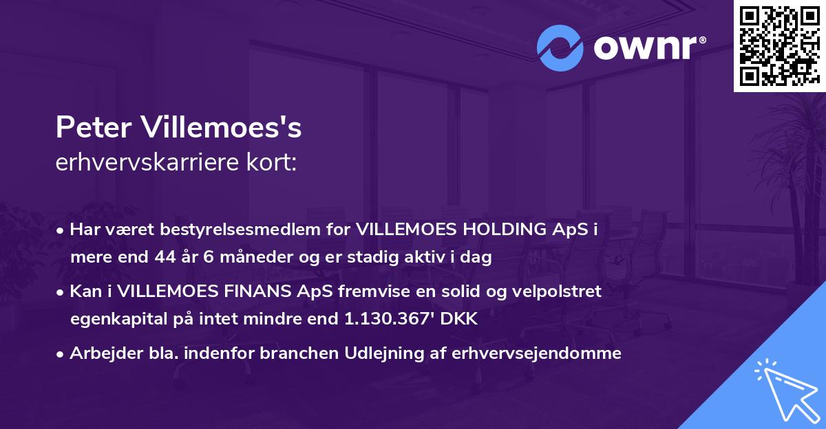 Peter Villemoes's erhvervskarriere kort