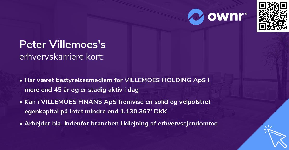 Peter Villemoes's erhvervskarriere kort