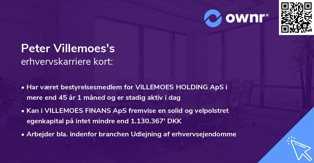 Peter Villemoes's erhvervskarriere kort