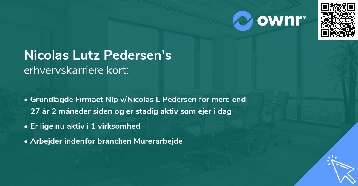 Nicolas Lutz Pedersen's erhvervskarriere kort