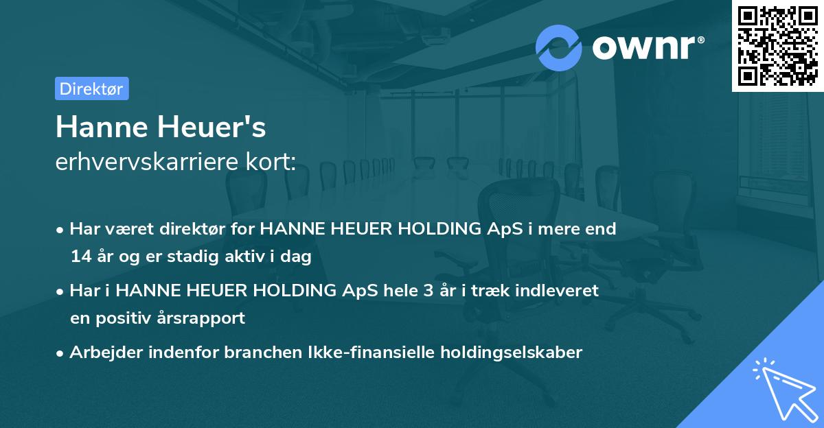 Hanne Heuer's erhvervskarriere kort