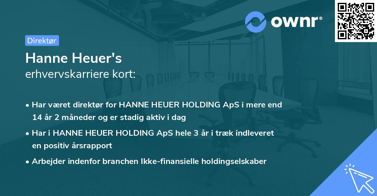 Hanne Heuer's erhvervskarriere kort
