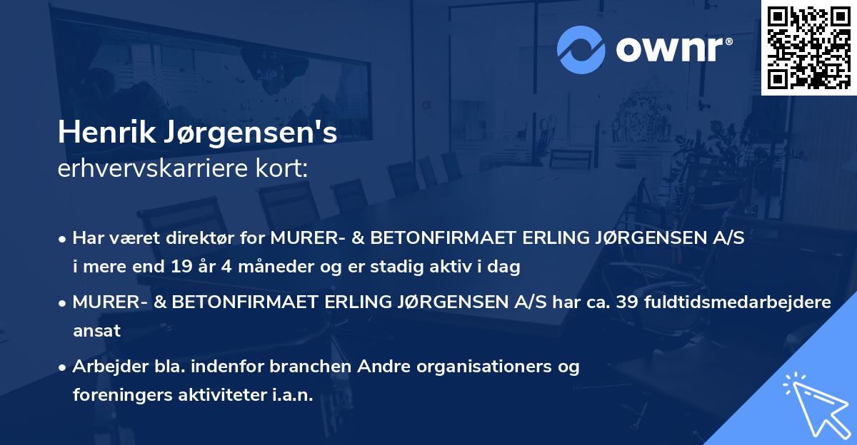 Henrik Jørgensen's erhvervskarriere kort