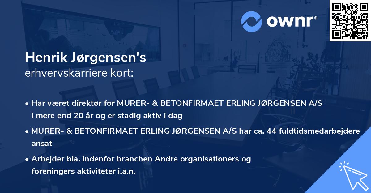 Henrik Jørgensen's erhvervskarriere kort