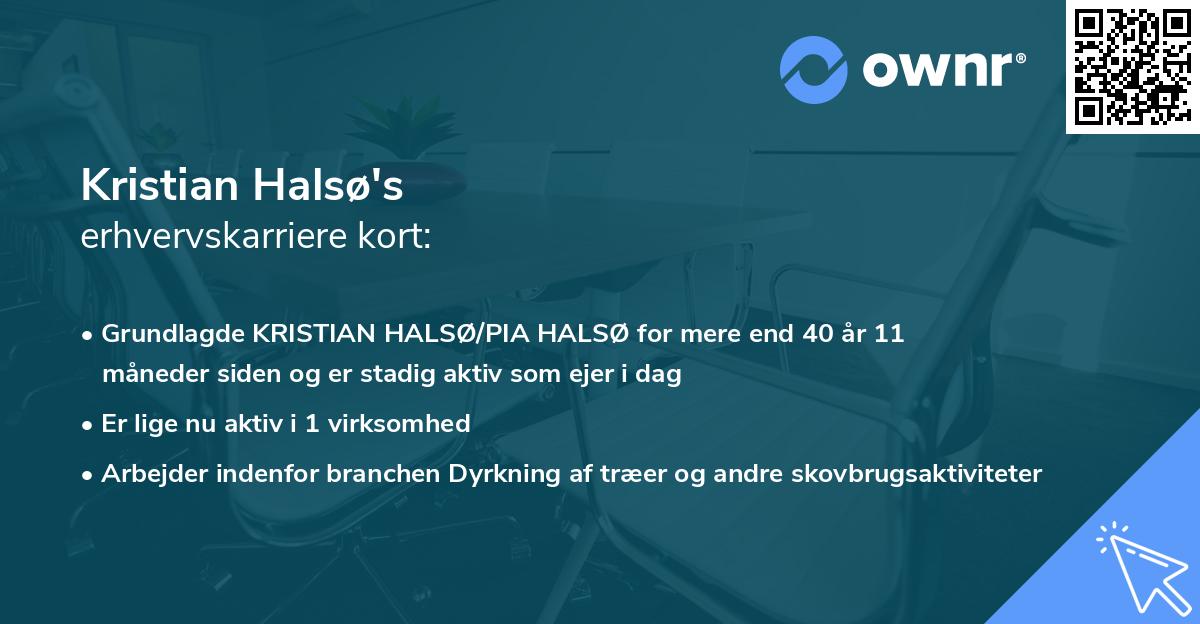 Kristian Halsø's erhvervskarriere kort
