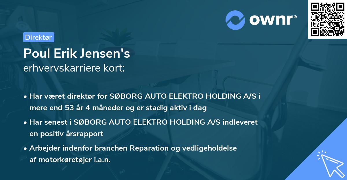 Poul Erik Jensen's erhvervskarriere kort