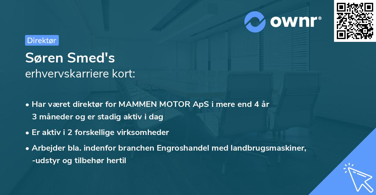 Søren Smed's erhvervskarriere kort