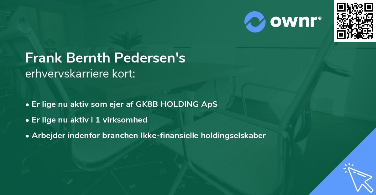 Frank Bernth Pedersen's erhvervskarriere kort