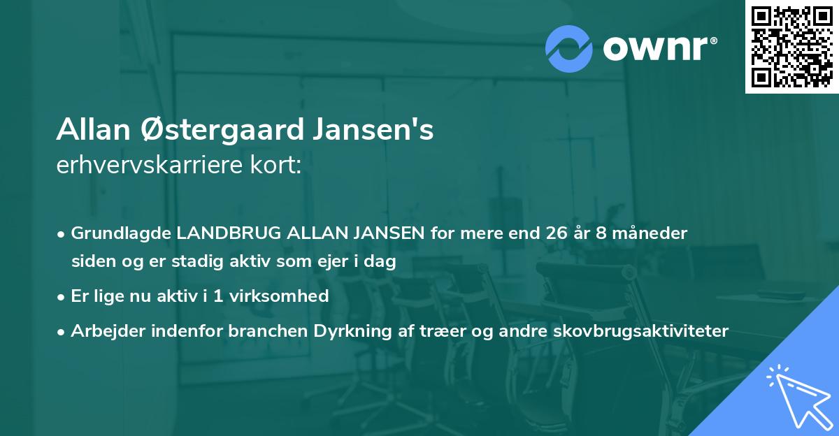 Allan Østergaard Jansen's erhvervskarriere kort