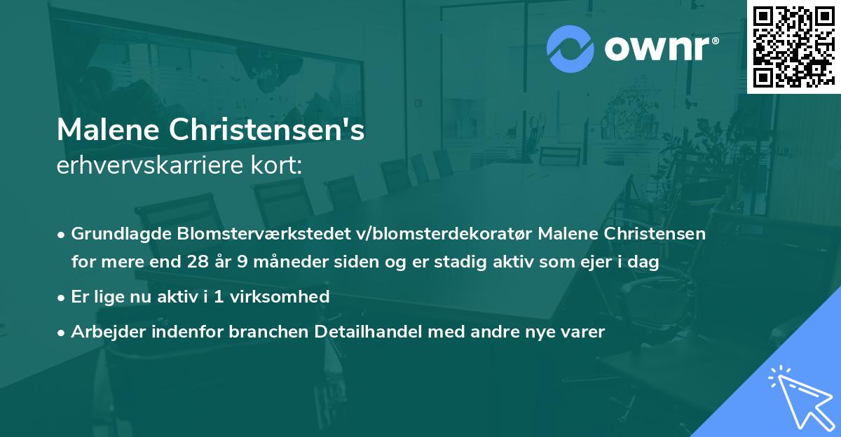 Malene Christensen's erhvervskarriere kort