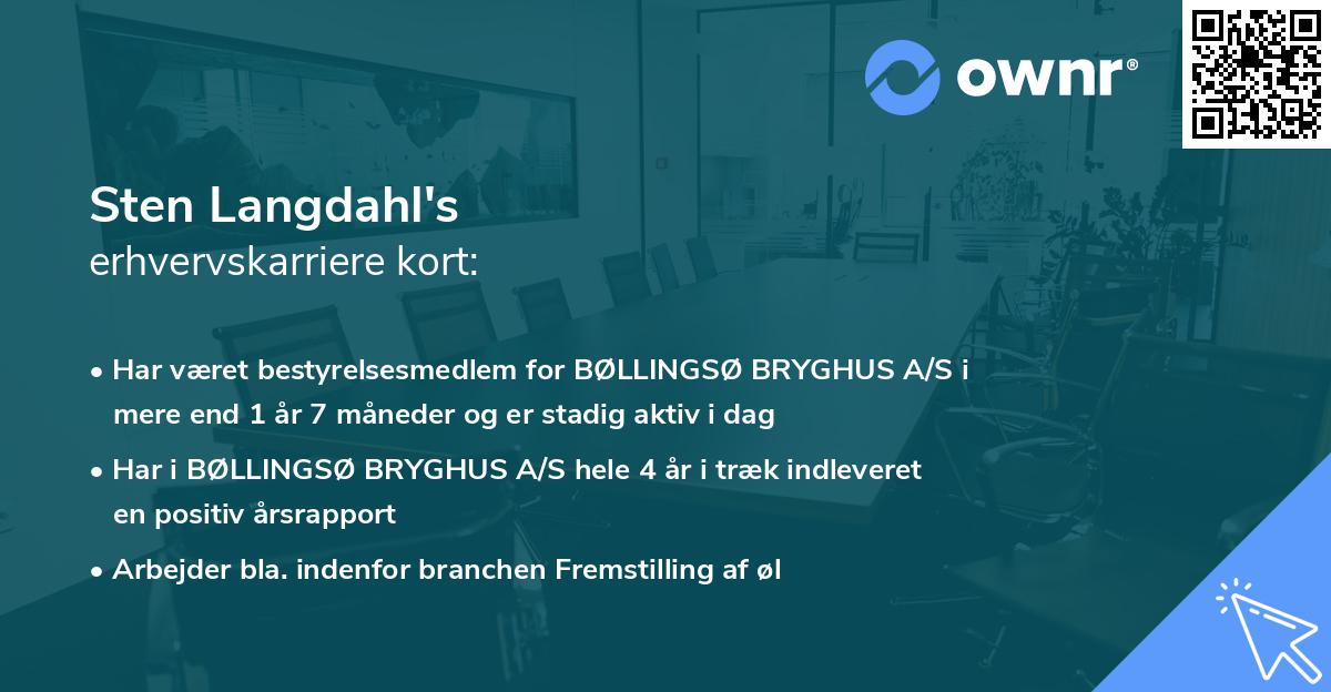 Sten Langdahl's erhvervskarriere kort