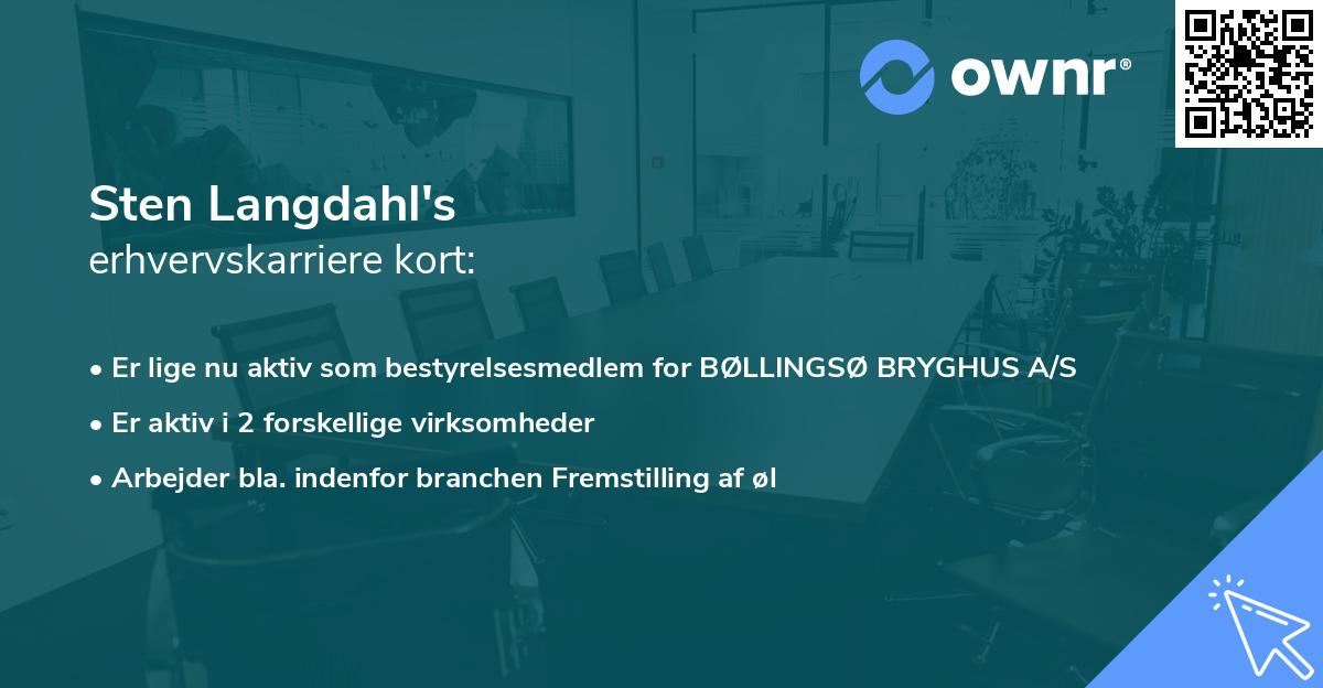 Sten Langdahl's erhvervskarriere kort
