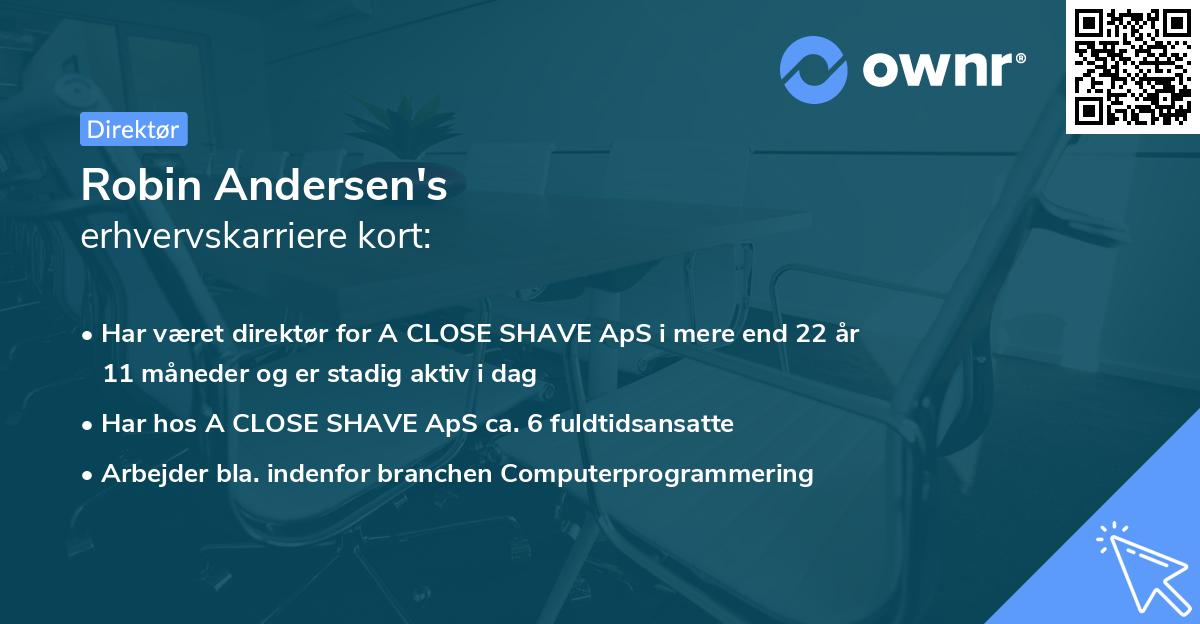 Robin Andersen's erhvervskarriere kort