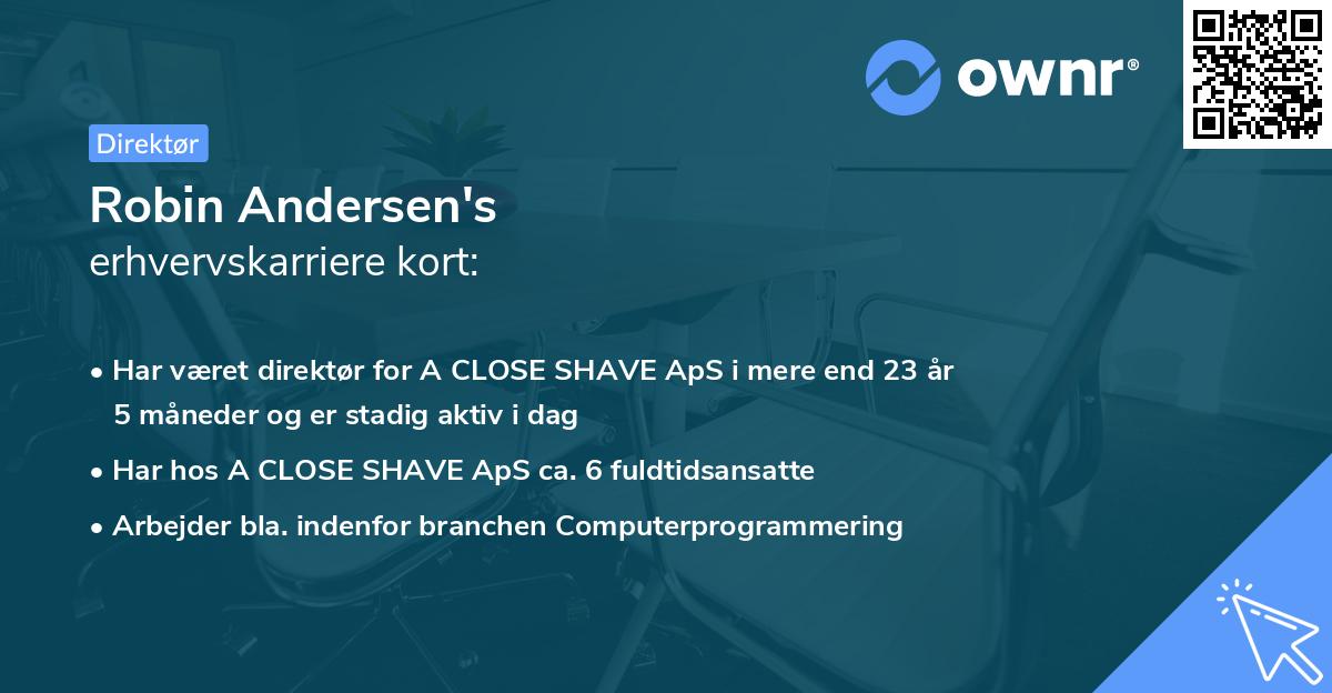Robin Andersen's erhvervskarriere kort