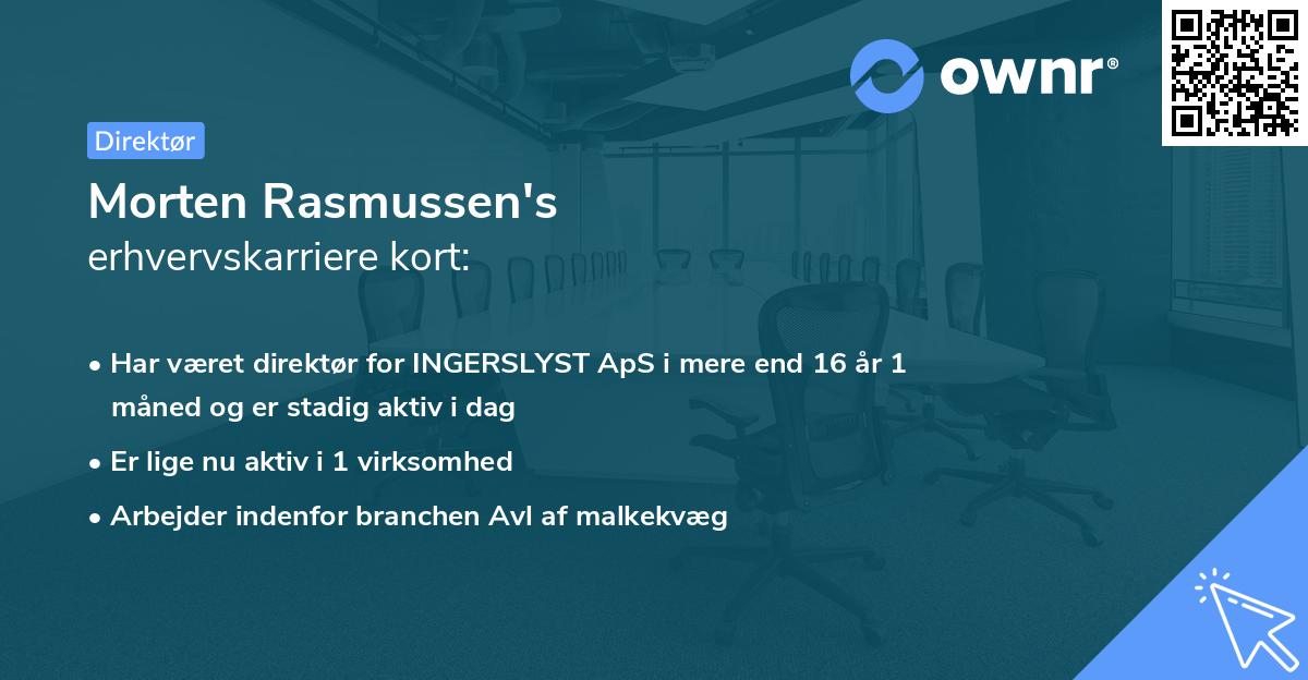 Morten Rasmussen's erhvervskarriere kort