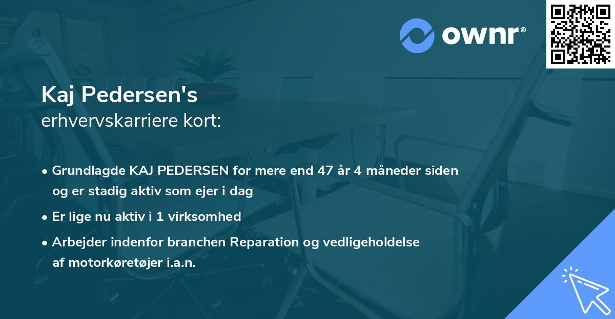 Kaj Pedersen's erhvervskarriere kort