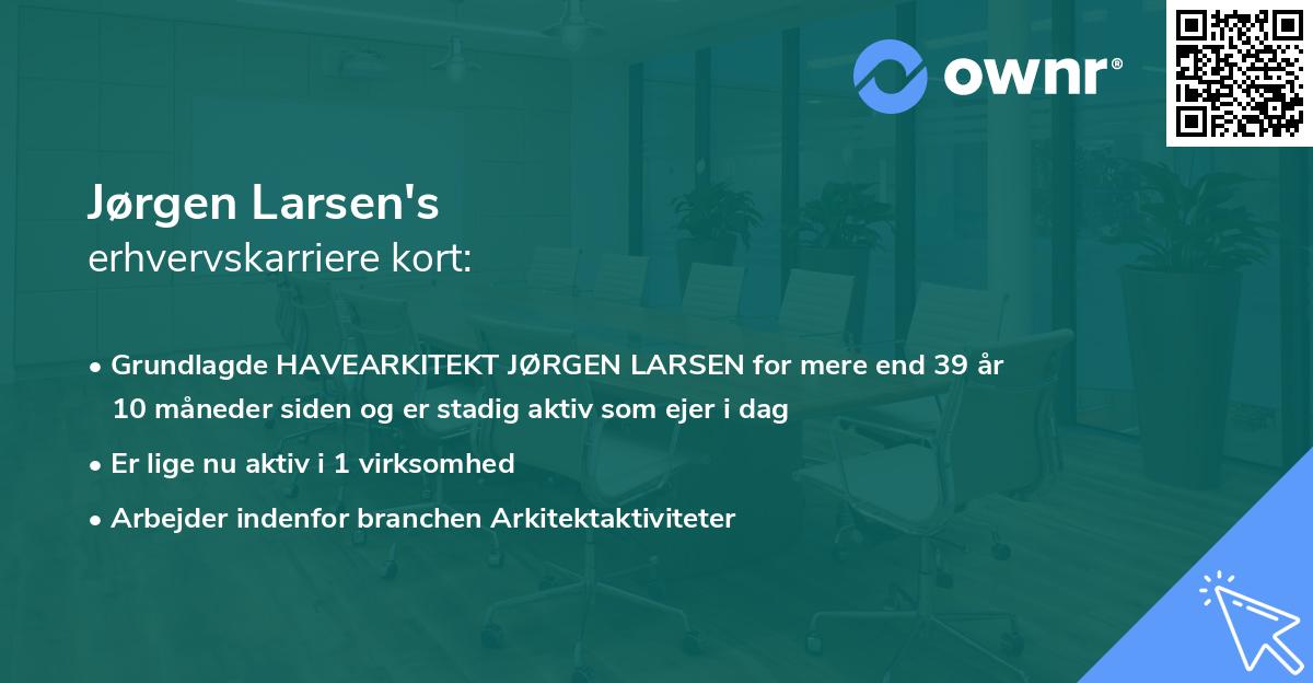 Jørgen Larsen's erhvervskarriere kort