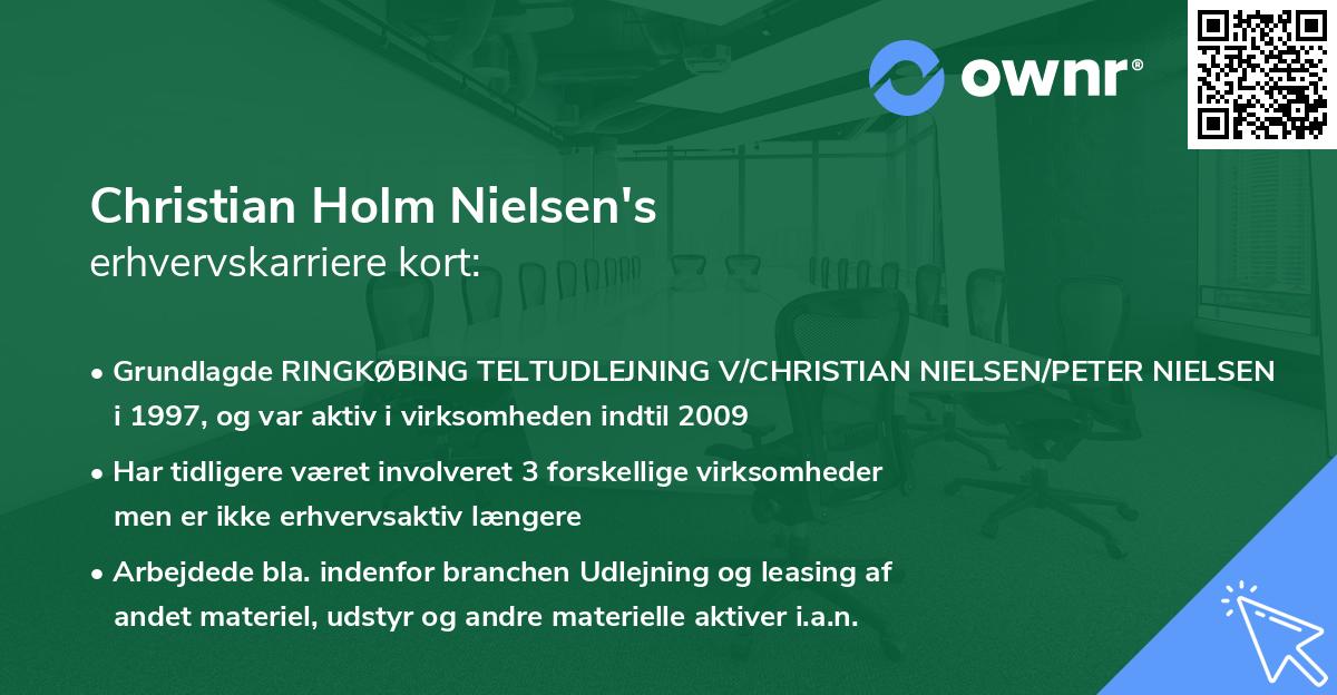 Christian Holm Nielsen's erhvervskarriere kort