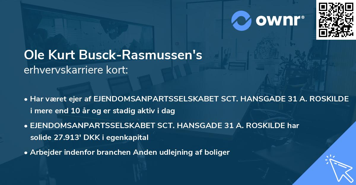 Ole Kurt Busck-Rasmussen's erhvervskarriere kort