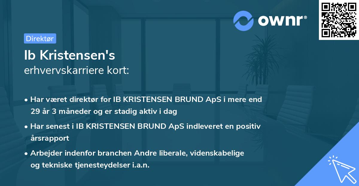 Ib Kristensen's erhvervskarriere kort