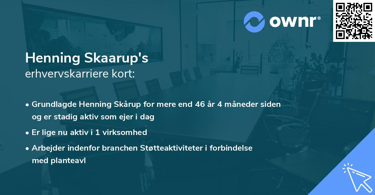 Henning Skaarup's erhvervskarriere kort